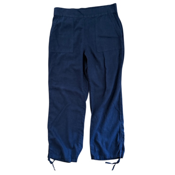 Naturals d&co. Navy Linen Blend Drawstring Pants - Picture 5 of 8